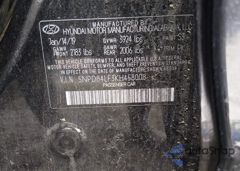 2019 Hyundai Elantra Sel из США, поврежденный, VIN 5NPD84LF3KH458008